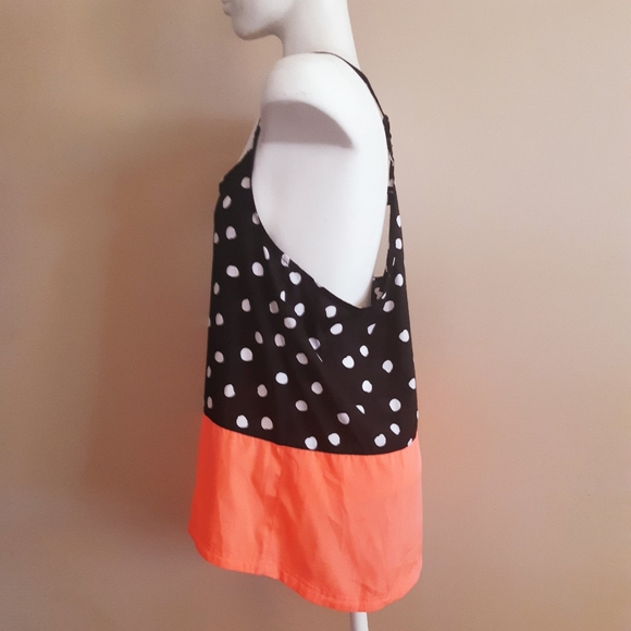Hurley polkadot racerback two toned adjustable strap camisole size large - Picture 2 of 5